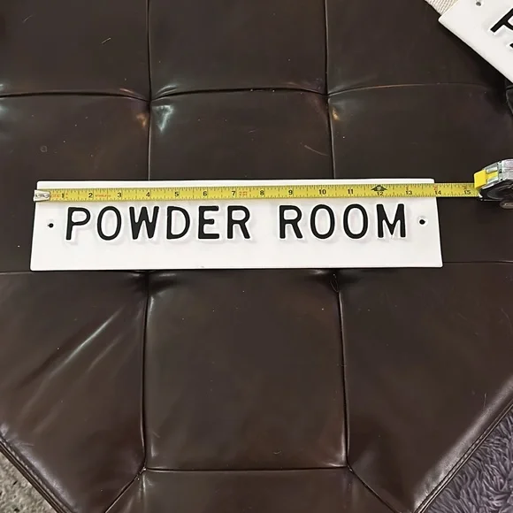 Hearth & Hand farmhouse “Powder Room” sign w/raised lettering & glazed finish - Picture 5 of 10